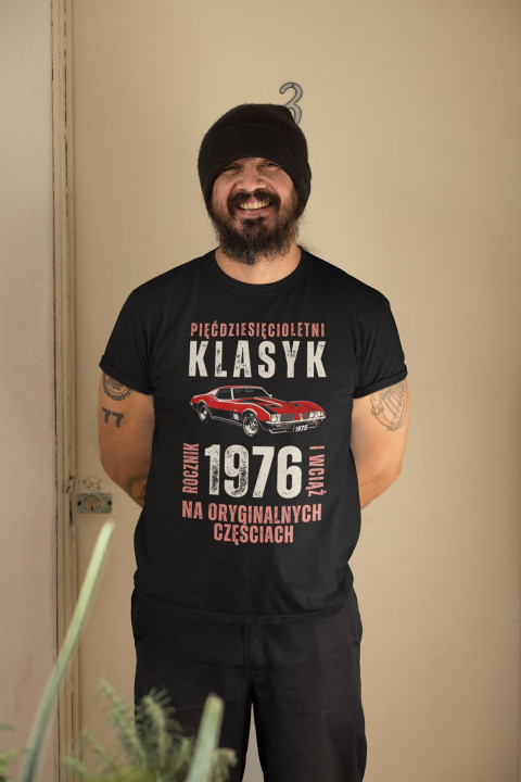 Koszulka męska prezent na 50 urodziny Klasyk na Oryginalnych Częściach 1976 — zdjęcie 4