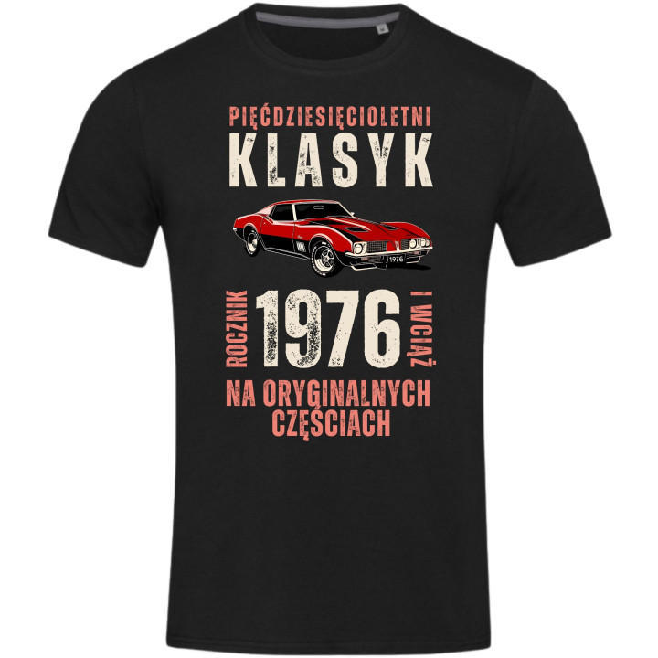 Koszulka męska prezent na 50 urodziny Klasyk na Oryginalnych Częściach 1976 — zdjęcie 2