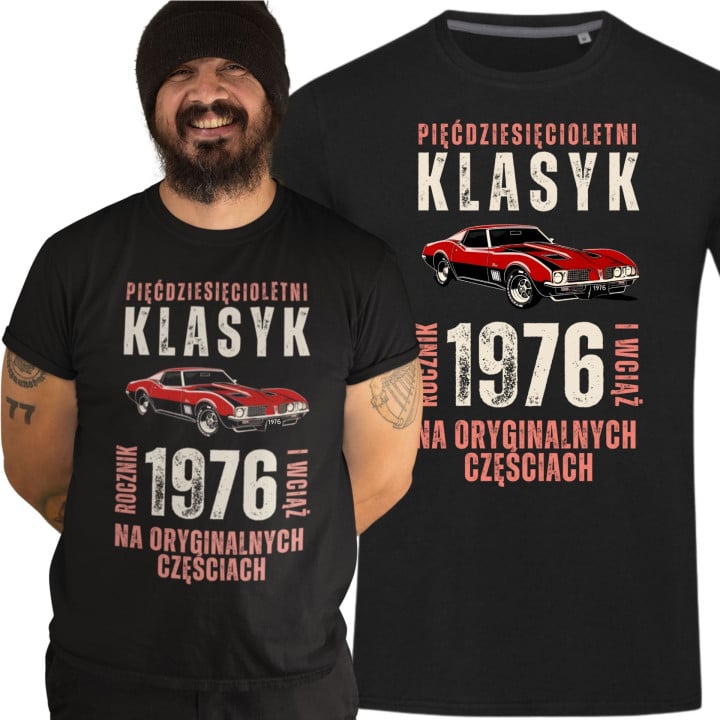 Koszulka męska prezent na 50 urodziny Klasyk na Oryginalnych Częściach 1976