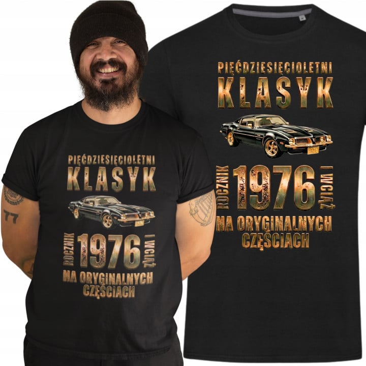 Koszulka męska na 50 urodziny Klasyk Premium na Oryginalnych Częściach 1976