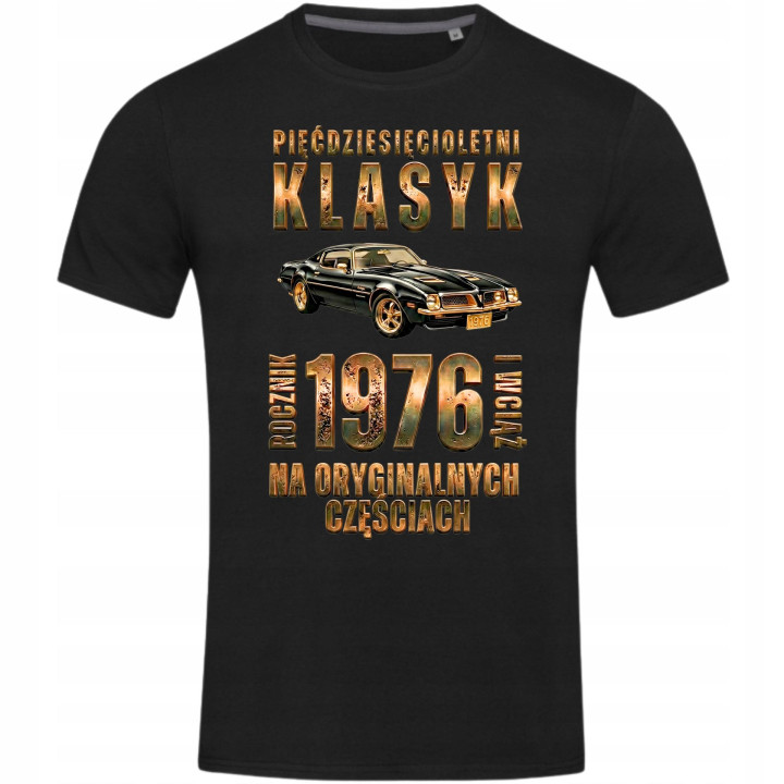 Koszulka męska na 50 urodziny Klasyk Premium na Oryginalnych Częściach 1976 — zdjęcie 2