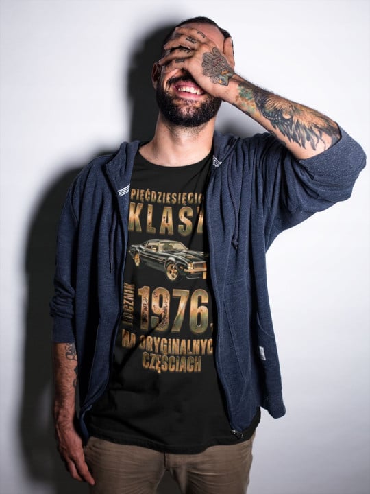 Koszulka męska na 50 urodziny Klasyk Premium na Oryginalnych Częściach 1976 — zdjęcie 5