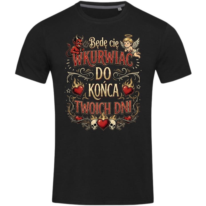 Koszulka męska Diabełek Aniołek Do Końca Twoich Dni t-shirt na walentynki