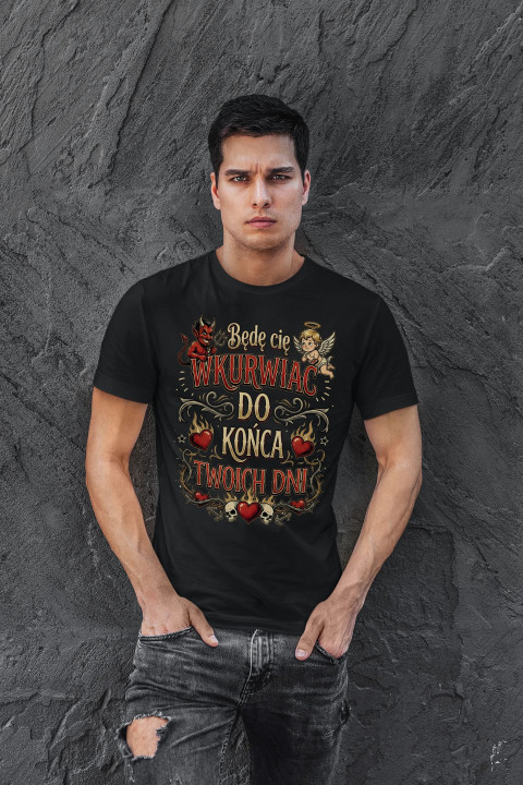 Koszulka męska Diabełek Aniołek Do Końca Twoich Dni t-shirt na walentynki — zdjęcie 5
