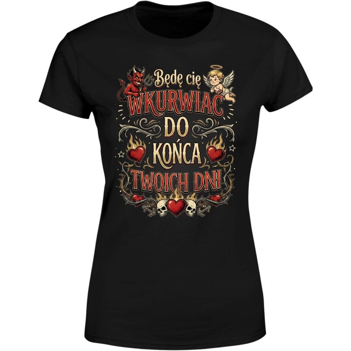 Koszulka damska Diabełek Aniołek Do Końca Twoich Dni t-shirt na walentynki
