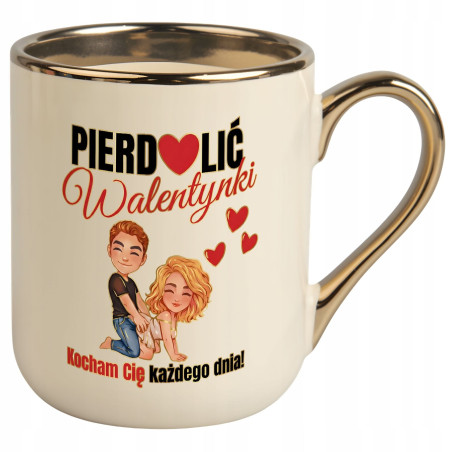 Kubek elegancki Pied*lić Walentynki Kocham Cię każdego dnia śmieszny
