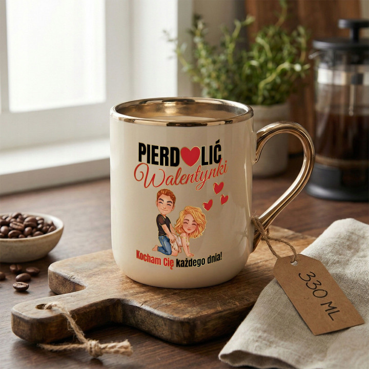 Kubek elegancki Pied*lić Walentynki Kocham Cię każdego dnia śmieszny — zdjęcie 5