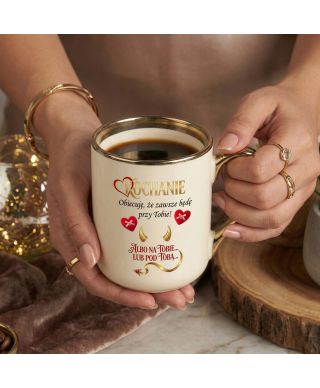 Kubek elegancki Kochanie zawsze będę przy Tobie prezent na Walentynki