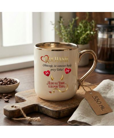 Kubek elegancki Kochanie zawsze będę przy Tobie prezent na Walentynki