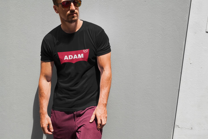 Koszulka męska z nadrukiem dowolnym własnym napisem parodia modny t-shirt — zdjęcie 3