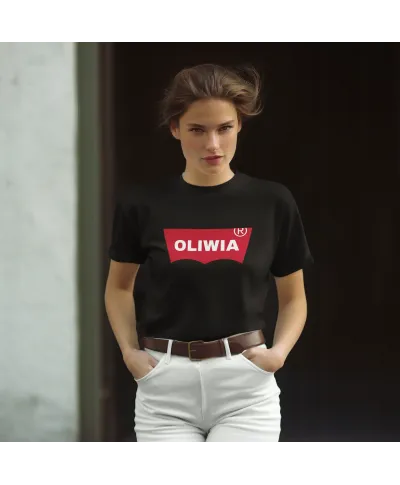 Koszulka damska z nadrukiem dowolnym własnym napisem parodia modny t-shirt