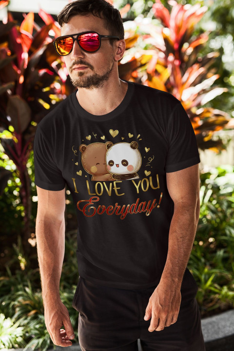 Koszulka męska I Love you Everyday słodkie misie prezent na walentynki — zdjęcie 3