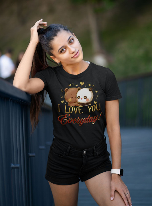 Koszulka damska I Love you Everyday słodkie misie prezent na walentynki — zdjęcie 2