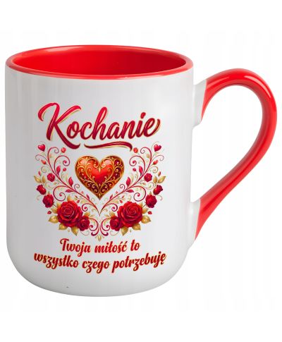 Kubek elegancki Kochanie Twoja Miłość to Wszystko prezent na walentynki