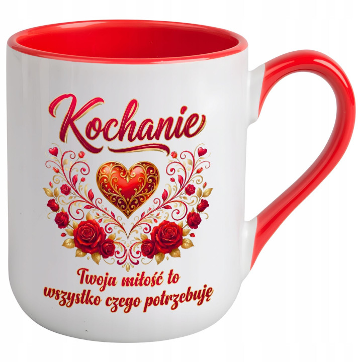 Kubek elegancki Kochanie Twoja Miłość to Wszystko prezent na walentynki