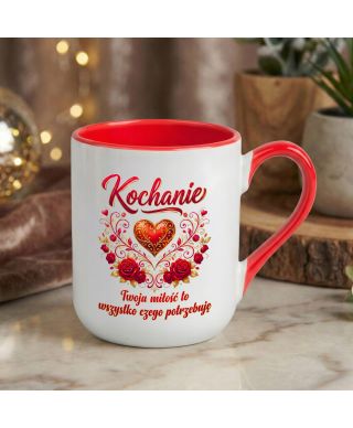 Kubek elegancki Kochanie Twoja Miłość to Wszystko prezent na walentynki
