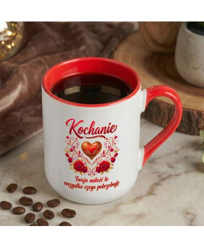 Kubek elegancki Kochanie Twoja Miłość to Wszystko prezent na walentynki