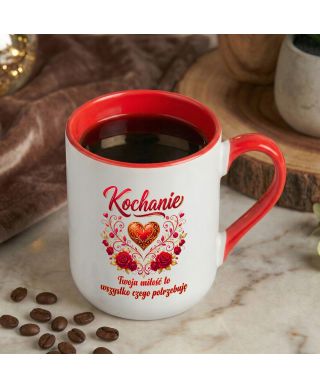 Kubek elegancki Kochanie Twoja Miłość to Wszystko prezent na walentynki