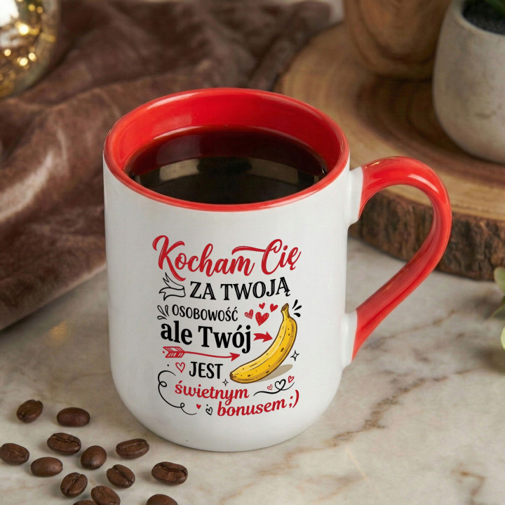 Kubek Kocham Cię za Twoją Osobowość śmieszny prezent na walentynki — zdjęcie 3