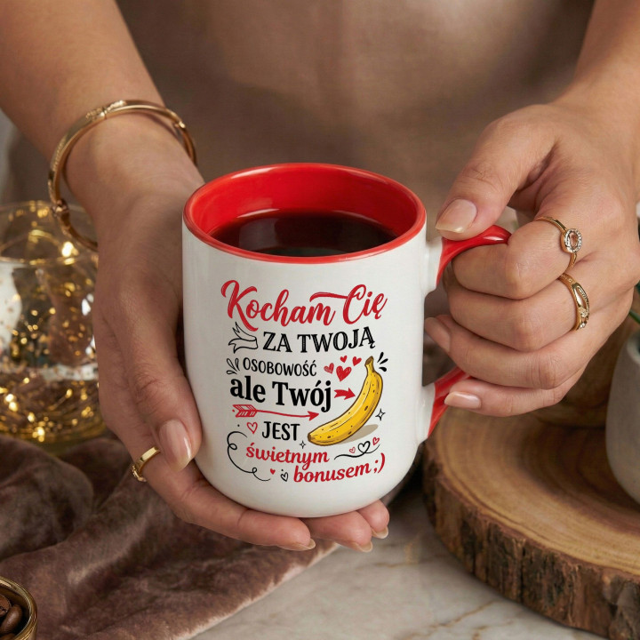 Kubek Kocham Cię za Twoją Osobowość śmieszny prezent na walentynki — zdjęcie 4