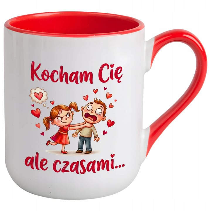 Kubek Kocham Cię, ale czasami... uduszę... śmieszny prezent na walentynki