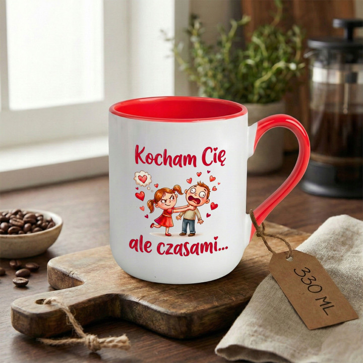 Kubek Kocham Cię, ale czasami... uduszę... śmieszny prezent na walentynki — zdjęcie 5