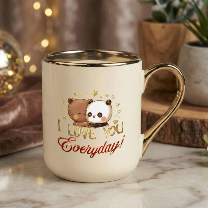 Kubek elegancki I Love you Everyday słodkie misie prezent na walentynki — zdjęcie 2