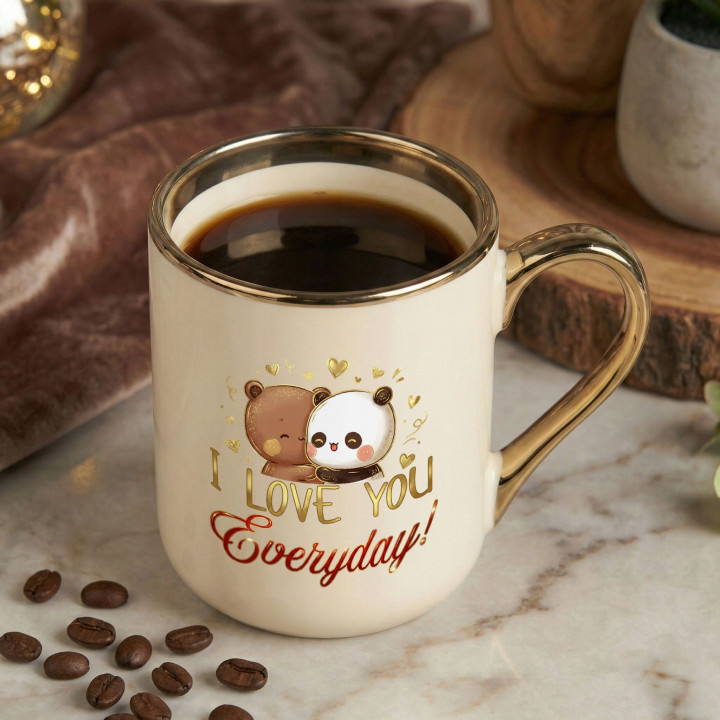 Kubek elegancki I Love you Everyday słodkie misie prezent na walentynki — zdjęcie 3