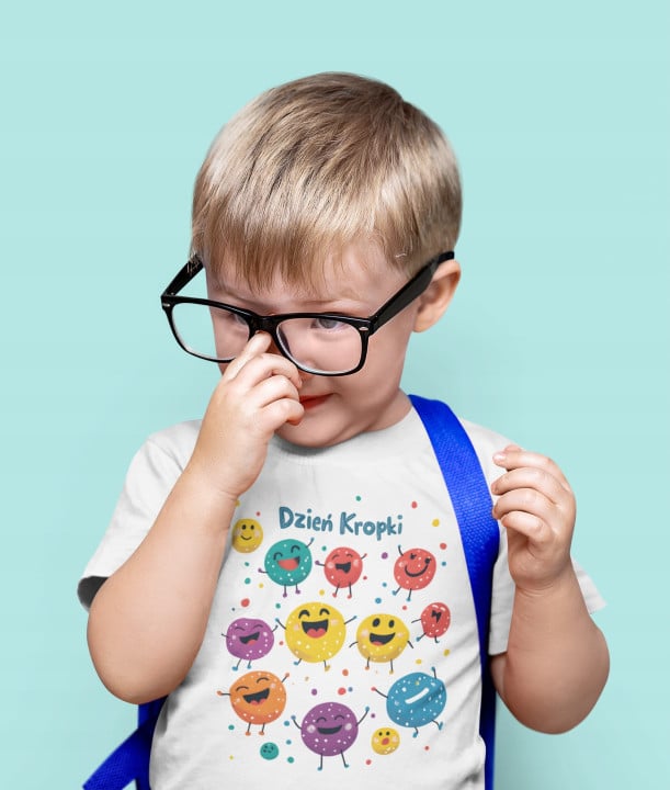 Koszulka dziecięca w kropki na Dzień kropki do przedszkola T-shirt — zdjęcie 2