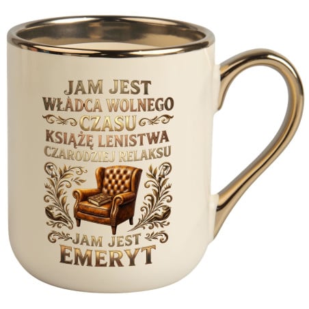 Kubek kremowy Jam jest emeryt retro relaks dla Dziadka taty śmieszny