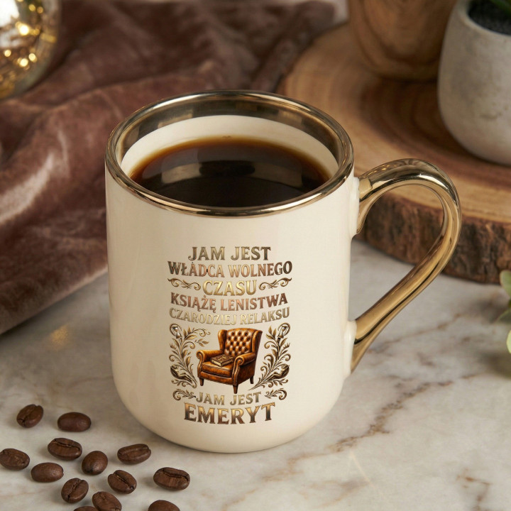 Kubek kremowy Jam jest emeryt retro relaks dla Dziadka taty śmieszny — zdjęcie 3