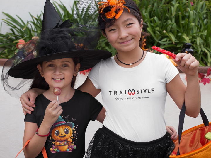 Koszulka dziecięca Halloween dzień dyni Dynia z kapeluszem czarownicy — zdjęcie 3