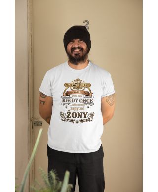 Koszulka męska Mam 50 lat Mogę robić co chce na urodziny prezent śmieszny