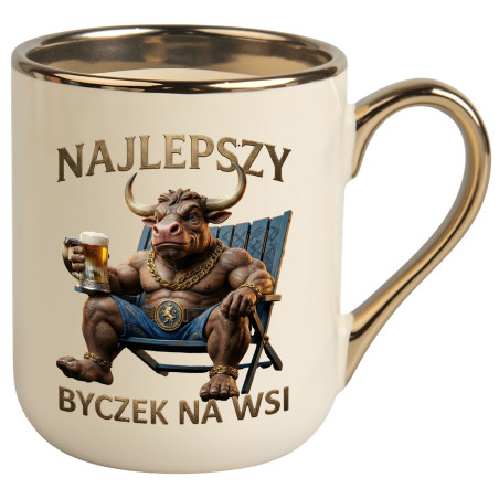 Kubek biały Najlepszy byczek na wsi byk na urodziny prezent piwo