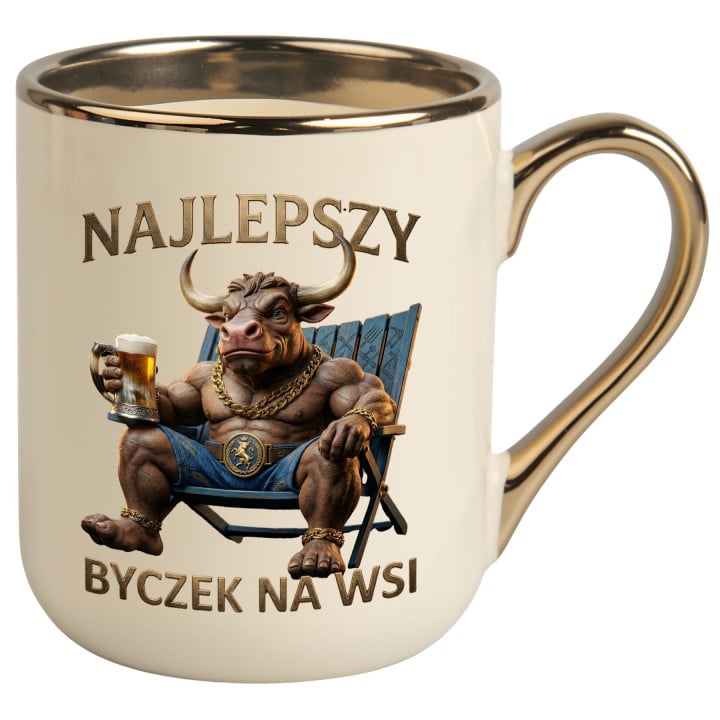 Kubek biały Najlepszy byczek na wsi byk na urodziny prezent piwo