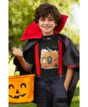 Koszulka dziecięca Dynia Domek z czarnym kotem i duchem na Halloween
