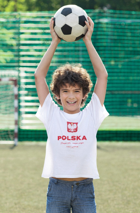 Koszulka dziecięca Piłkarska kibica piłkarza POLSKA Wpisz Swoje Imię i Nr — zdjęcie 6