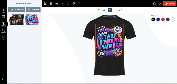 Koszulka męska z własnym dowolnym nadrukiem logo zdjęciem grafiką t-shirt — zdjęcie 8