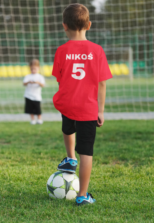 Koszulka dziecięca Piłkarska kibica piłkarza POLSKA Wpisz Swoje Imię i Nr — zdjęcie 5