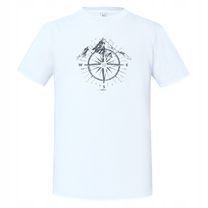 Koszulka męska z Kompasem i Górami - Idealna dla Miłośników Podróży T-shirt