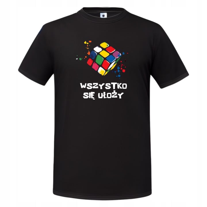 Koszulka męska Kolorowa Kostka Rubika - Wszystko się ułoży t-shirt męski