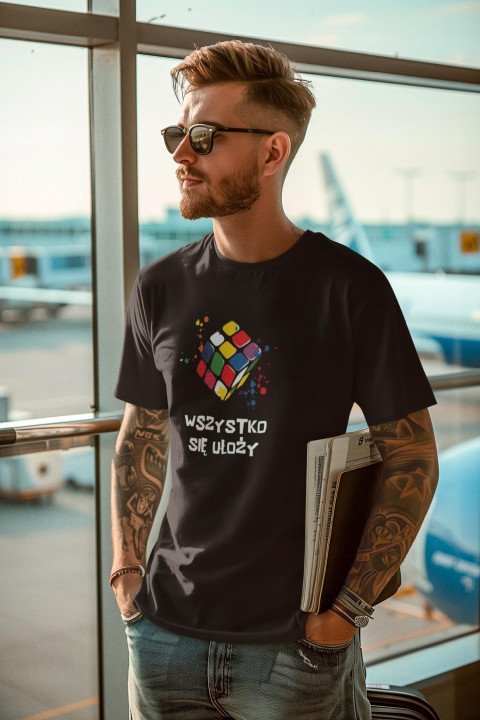 Koszulka męska Kolorowa Kostka Rubika - Wszystko się ułoży t-shirt męski — zdjęcie 5
