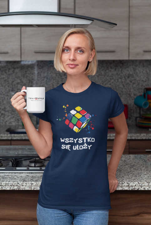 Koszulka damska Kolorowa Kostka Rubika - Wszystko się ułoży t-shirt damska — zdjęcie 5