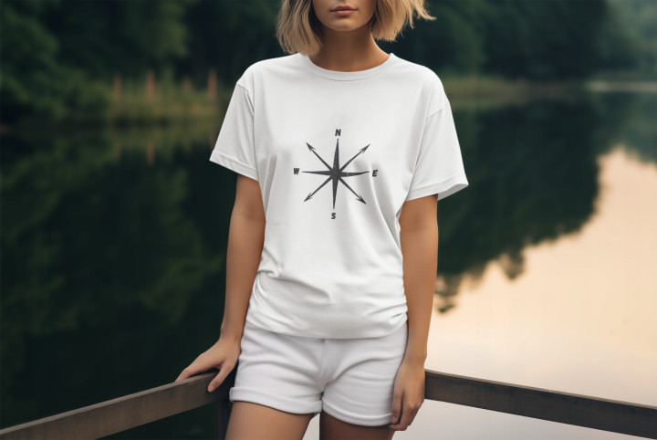 Koszulka damska z Kompasem Podążaj za Swoim Kierunkiem t-shirt damski — zdjęcie 3