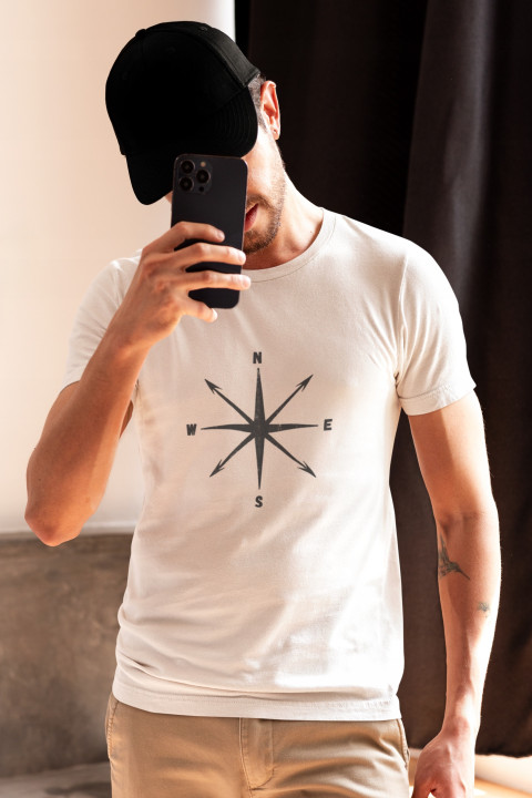 Koszulka męska z Kompasem Podążaj za Swoim Kierunkiem t-shirt męski — zdjęcie 2