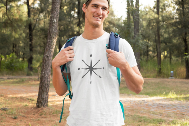 Koszulka męska z Kompasem Podążaj za Swoim Kierunkiem t-shirt męski — zdjęcie 3