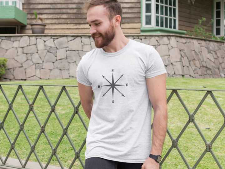 Koszulka męska z Kompasem Podążaj za Swoim Kierunkiem t-shirt męski — zdjęcie 4