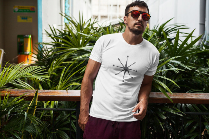Koszulka męska z Kompasem Podążaj za Swoim Kierunkiem t-shirt męski — zdjęcie 5