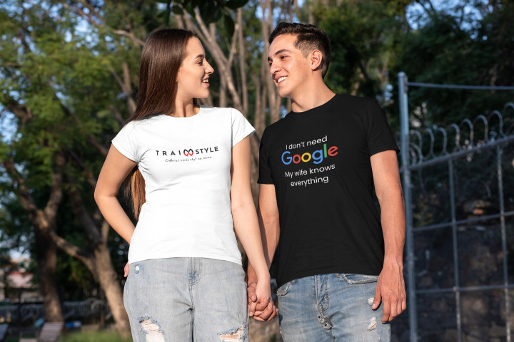 Koszulka męska I dont need Google my wife knows everything prezent dla męża — zdjęcie 4
