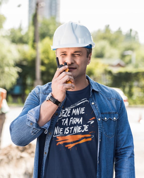 Koszulka męska BEZE MNIE TA FIRMA NIE ISTNIEJE dla kierownika pracownika — zdjęcie 4